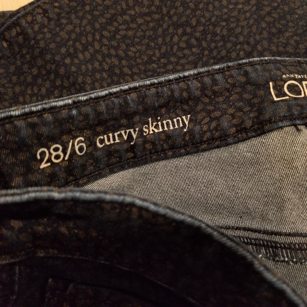 ANN TAYLOR LOFT PRINT PATTERN CURVY SKINNY PANTS